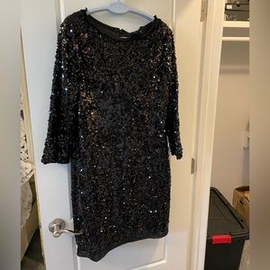 Black elie tahiri sequin dress